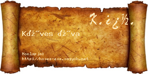 Köves Éva névjegykártya